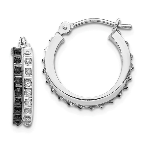 14k White Gold Diamond Fascination & B & W Diamond Round...